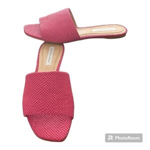 Saks 5th Avenue Bright Pink Slide Sandals | Size 9